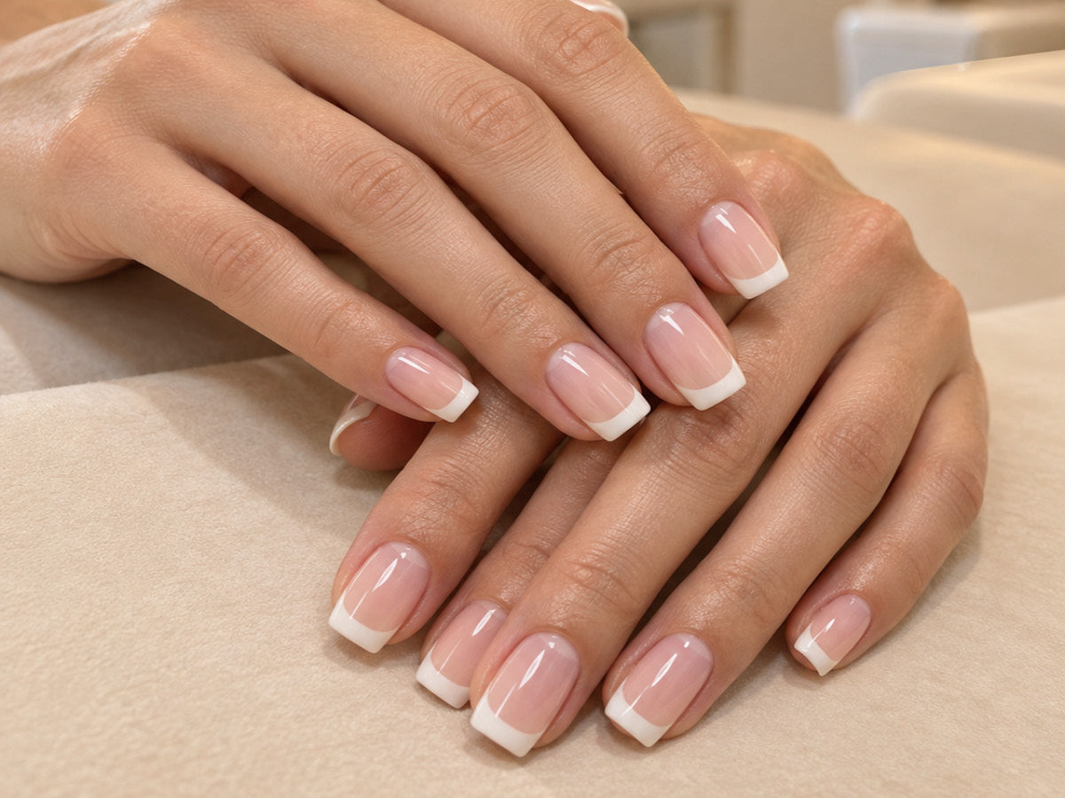 Image of Nageldesign Auffüllung mit French und Glanzgel